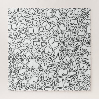 Puzzle doodle blanco y negro