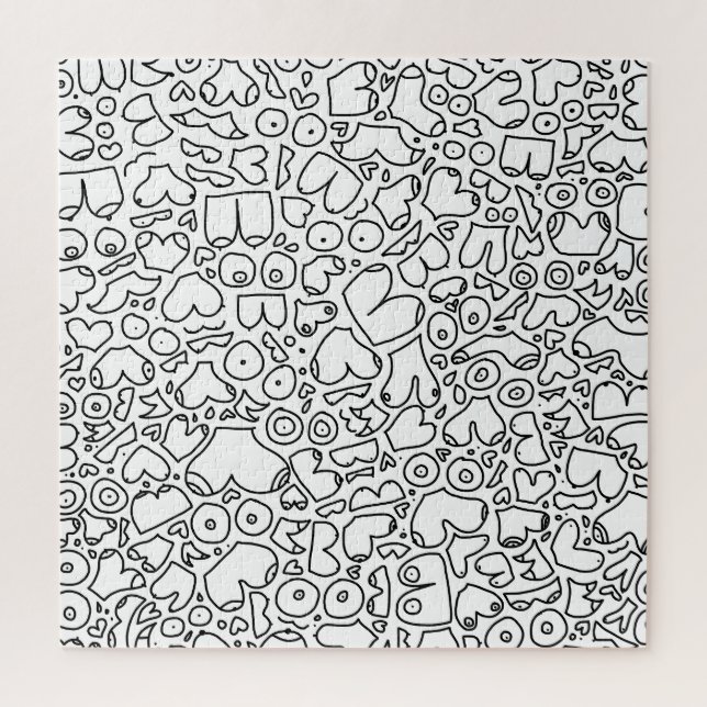 Puzzle doodle blanco y negro (Vertical)