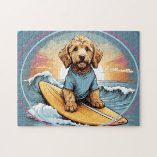 Puzzle Doodle Dog Surfing