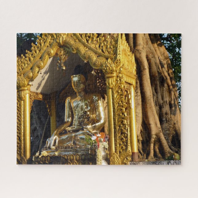 Puzzle dorada stupa buddha (Horizontal)