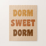 Puzzle Dorm Sweet Dorm Brown Retro 70 Lettering<br><div class="desc">Dorm Sweet Dorm Brown Retro rompecabezas Lettering de los años 70</div>