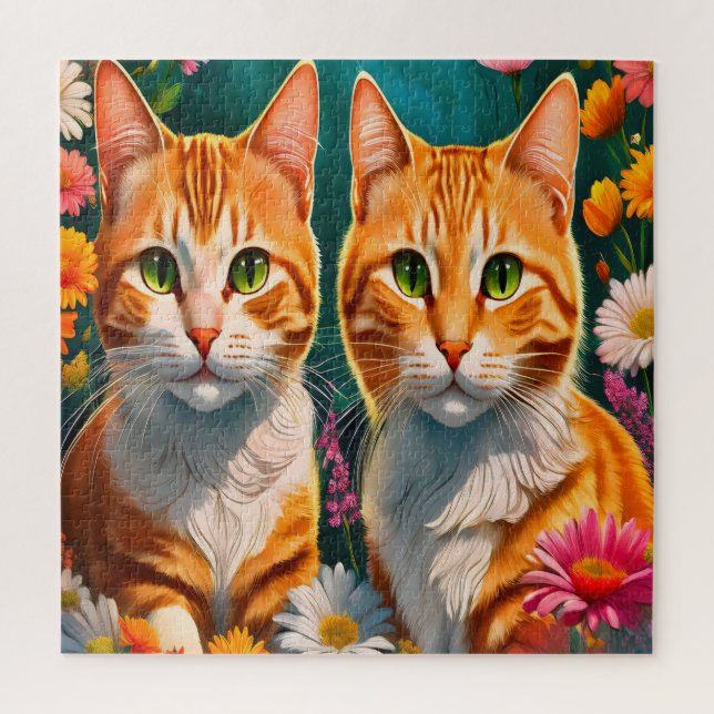 Puzzle Dos adorables gatitos de ginger tabby (Vertical)