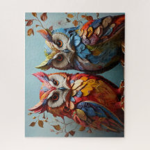 Dos búhes coloridas