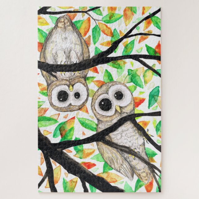 Puzzle Dos búhos curiosos (Vertical)