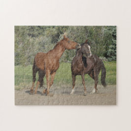Puzzle Dos caballos jugando