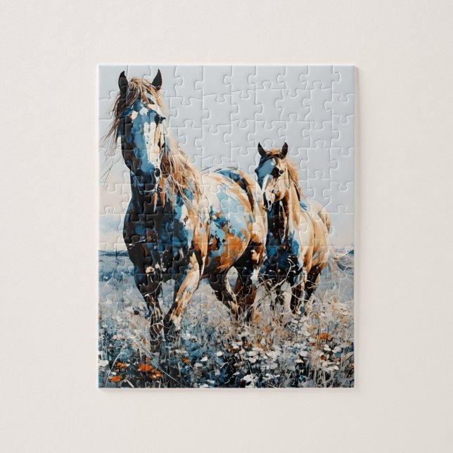 Puzzle Dos caballos pintos (Vertical)
