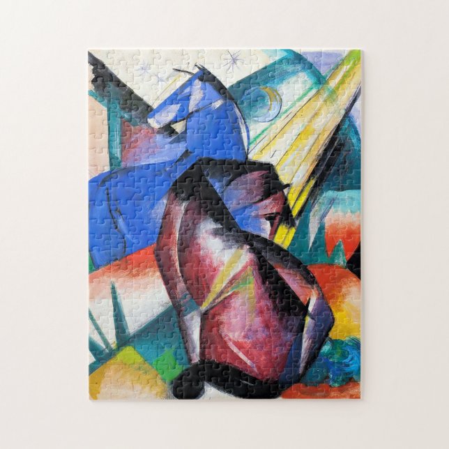 Puzzle Dos caballos rojos y azules de Franz Marc (Vertical)