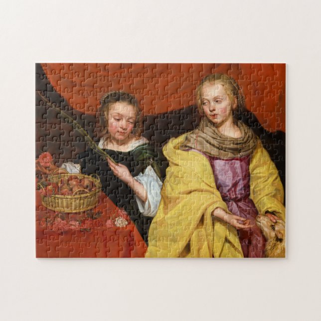 Puzzle Dos Chicas como San Agnés y San Dorotea (Horizontal)