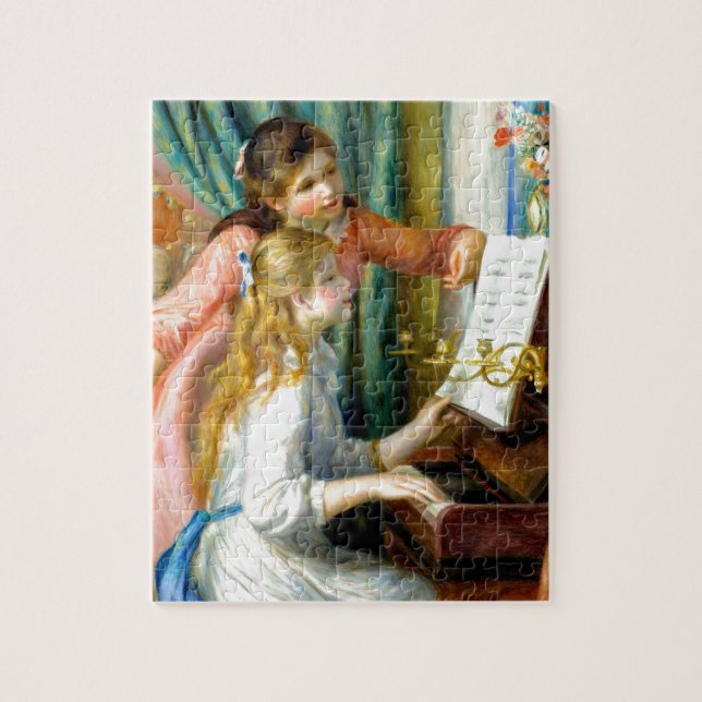 Puzzle Dos chicas en el piano - Pedro Auguste Renoir (Vertical)