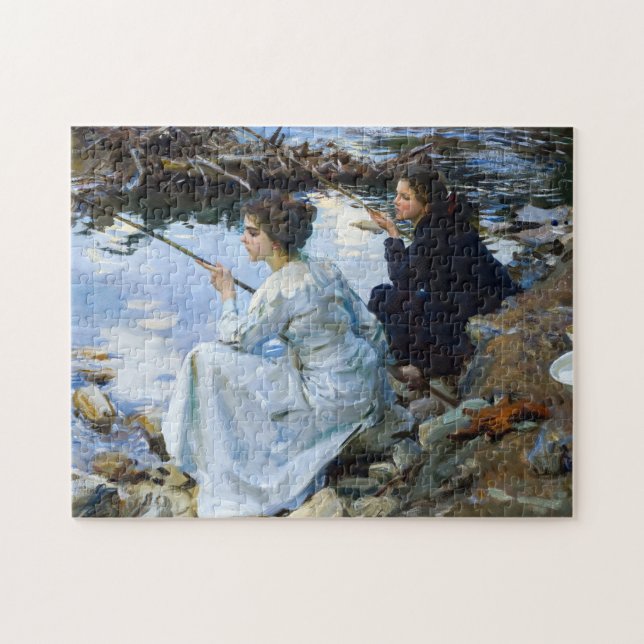 Puzzle Dos Chicas pescando, 1912 por John Singer Sargent (Horizontal)