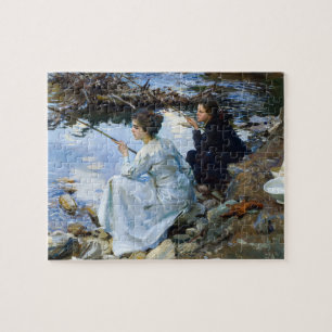 Puzzle Dos Chicas pescando en la Sargento John Singer