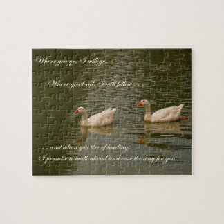 Puzzle Dos cisnes - mensaje del amor