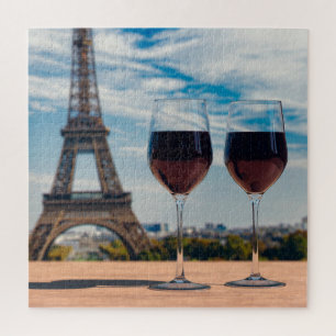 Puzzle Dos copas de vino con Torre Eiffel