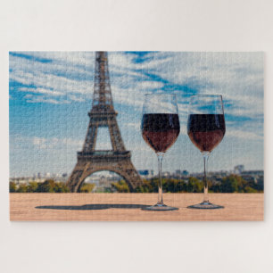 Puzzle Dos copas de vino con Torre Eiffel