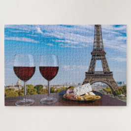 Puzzle Dos copas de vino en un café en París