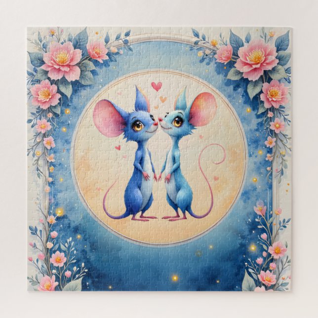 Puzzle Dos Corazones, Un Amor – Ratones de Boda. (Vertical)