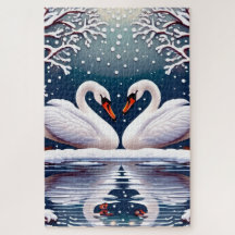 Dos elegantes cisnes blancos