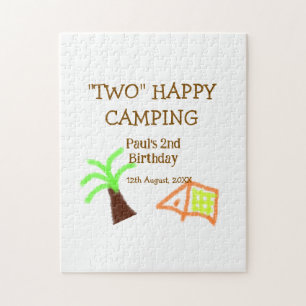 Puzzle Dos felices niños de campamento de cumpleaños núme