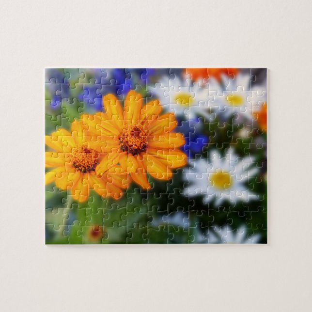 Puzzle Dos flores Naranjas florales (Horizontal)