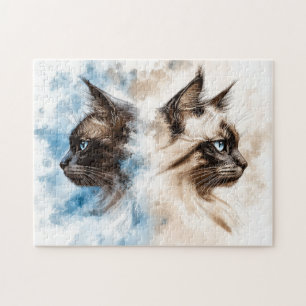 Puzzle Dos gatos acuáticos