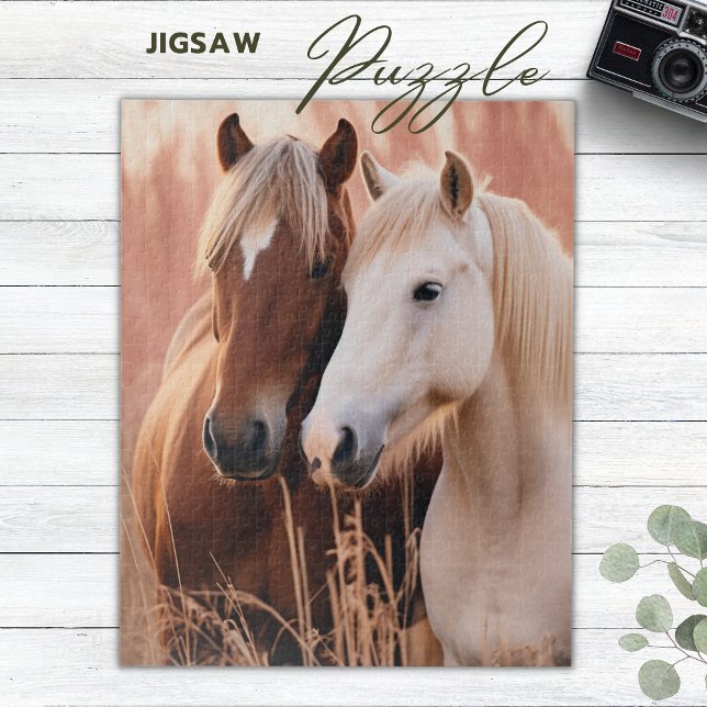 Puzzle Dos hermosos caballos de la naturaleza (Two beautiful horses in nature)