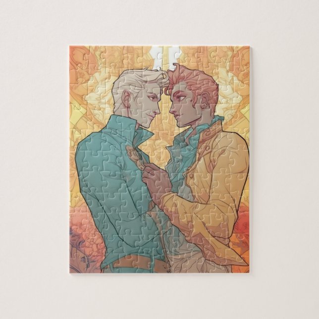 Puzzle Dos hombres con amor gay ardiente (Vertical)