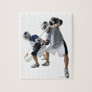 Puzzle Dos hombres jovenes que juegan a lacrosse