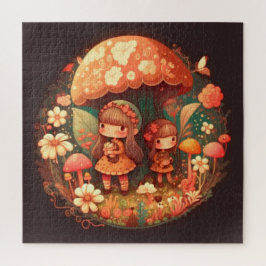 Puzzle Dos lindas niñas elefantes