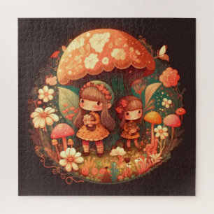 Puzzle Dos lindas niñas elefantes