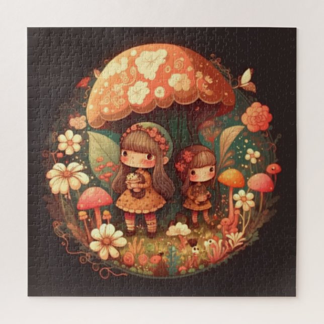 Puzzle Dos lindas niñas elefantes (Vertical)