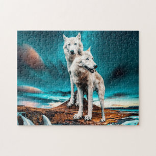 Puzzle Dos lobos árticos