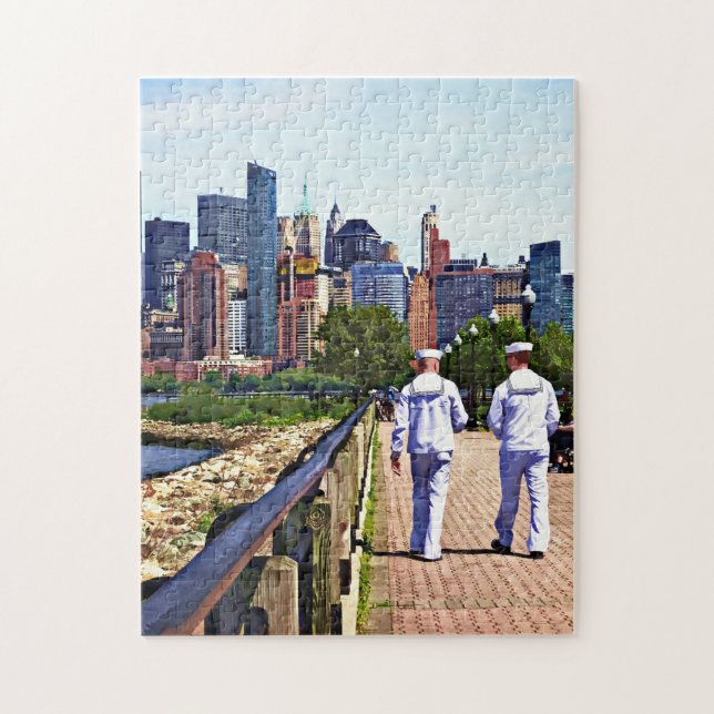 Puzzle Dos marineros en Liberty State Park (Vertical)