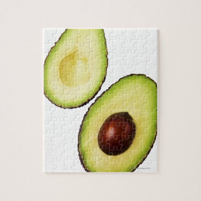 Puzzle Dos mitades de un aguacate, en blanco (Vertical)