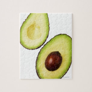 Puzzle Dos mitades del un aguacate, en blanco