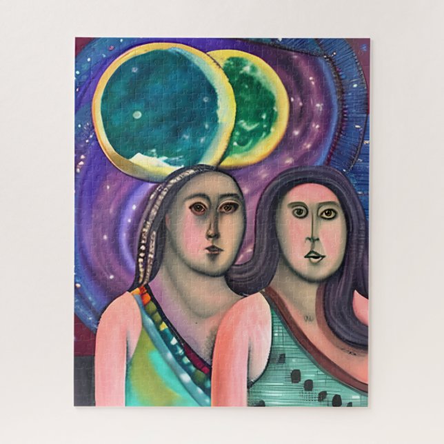Puzzle Dos mujeres bajo la luna (Vertical)