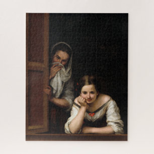 Puzzle Dos mujeres en una ventana de Bartolomé Esteban Mu