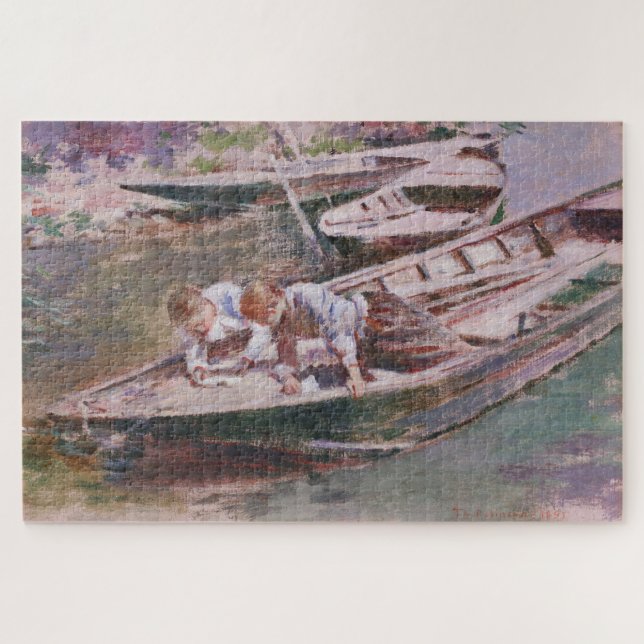 Puzzle Dos niños en un bote (por Theodore Robinson) (Horizontal)