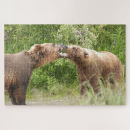 Puzzle Dos osos peleando en Katmai NP