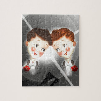 Puzzle Dos pares de los hombres gay en vintage adorable