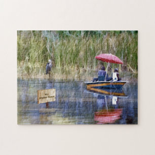 Puzzle Dos pescadores en el lago