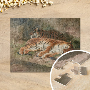 Puzzle Dos tigres acostados   Rosa Bonheur