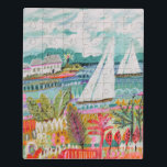 Puzzle Dos veleros<br><div class="desc">Dos veleros y cabañas II por los campos de Karen. Características dos veleros que flotan en el agua rodeada por las flores y las cabañas coloridas.</div>