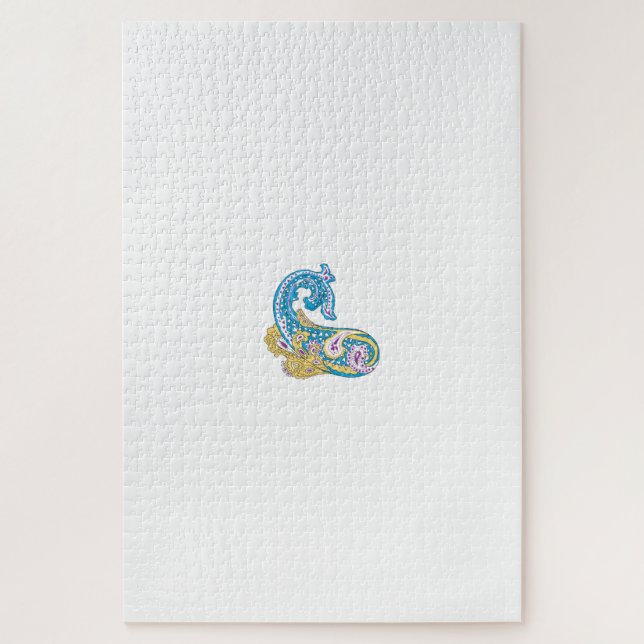 Puzzle Dot, Sherpa Blue, Golden Sand Design (Vertical)