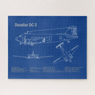 Puzzle Douglas DC-3 - Plan de dibujo del plano aéreo AD