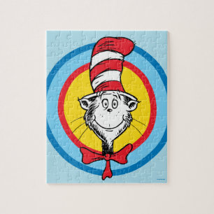 Puzzle Dr. Seuss   Gráfico de la cabeza del gato con somb