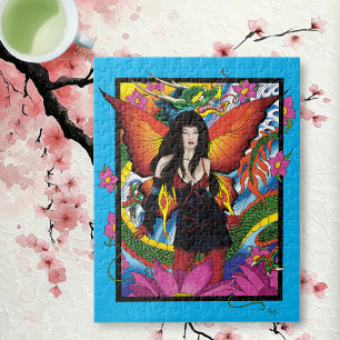 Puzzle Dragón acuático chino de Lotus Fairy