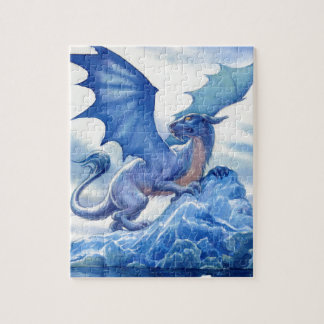 Puzzle Dragón azul feroz