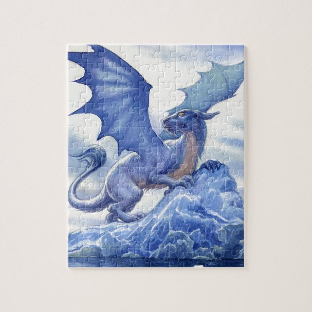 Puzzle Dragón azul feroz (Vertical)