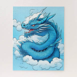 Puzzle Dragón chino en las nubes