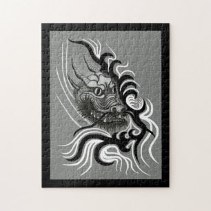 Puzzle Dragón chino en tatuaje